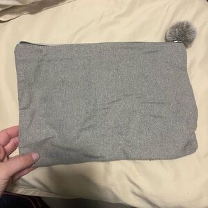 Gray Pouch with Pom Pom